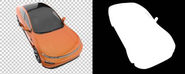 Arka planda maskeyle izole edilmiş modern araba. 3d görüntüleme - illüstrasyon