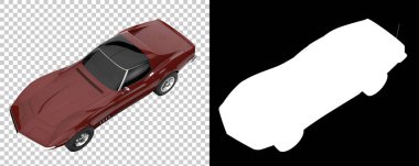 Muscle car isolated on background with mask. 3d rendering - illustration clipart