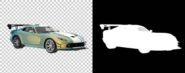 Muscle car isolated on background with mask. 3d rendering - illustration