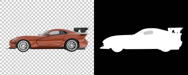 Muscle car isolated on background with mask. 3d rendering - illustration