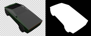 Pickup truck isolated on background with mask. 3d rendering - illustration