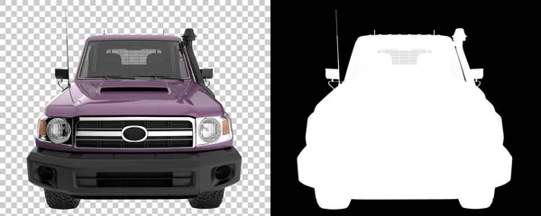 stock image Pickup truck isolated on background with mask. 3d rendering - illustration