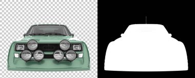 Race car isolated on background with mask. 3d rendering - illustration