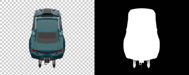 Race car isolated on background with mask. 3d rendering - illustration