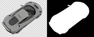 Race car isolated on background with mask. 3d rendering - illustration