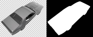 Race car isolated on background with mask. 3d rendering - illustration