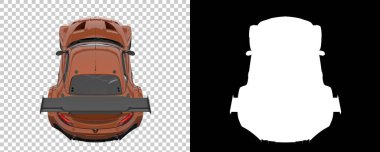 Race car isolated on background with mask. 3d rendering - illustration