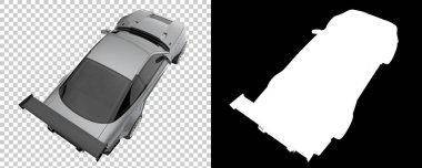 Race car isolated on background with mask. 3d rendering - illustration