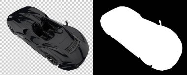 Sport car isolated on background with mask. 3d rendering - illustration