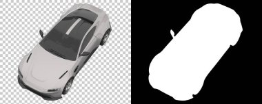 Sport car isolated on background with mask. 3d rendering - illustration