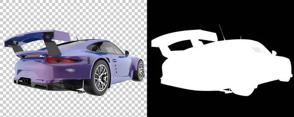 Race car isolated on background with mask. 3d rendering - illustration