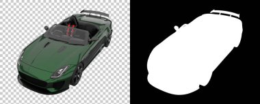 Sport car isolated on background with mask. 3d rendering - illustration