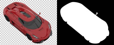 Sport car isolated on background with mask. 3d rendering - illustration