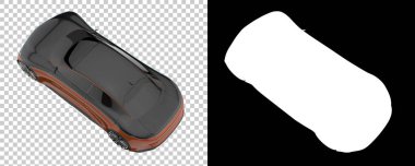 Sport car isolated on background with mask. 3d rendering - illustration