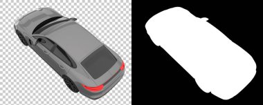 Sport car isolated on background with mask. 3d rendering - illustration