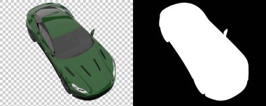 Sport car on transparent background. 3d rendering - illustration