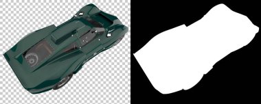 Sport car isolated on background with mask. 3d rendering - illustration