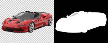 Sport car isolated on background with mask. 3d rendering - illustration