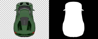 Sport car isolated on background with mask. 3d rendering - illustration