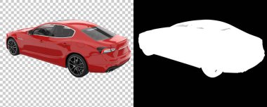 Sport car isolated on background with mask. 3d rendering - illustration