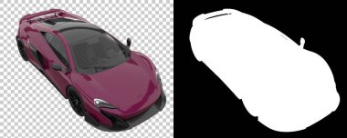 Sport car isolated on background with mask. 3d rendering - illustration