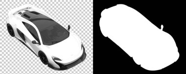 Sport car isolated on background with mask. 3d rendering - illustration