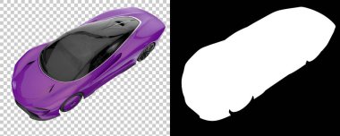 Sport car isolated on background with mask. 3d rendering - illustration
