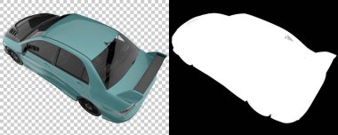 Sport car isolated on background with mask. 3d rendering - illustration