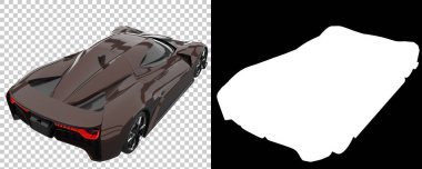 Sport car isolated on background with mask. 3d rendering - illustration