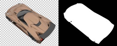 Sport car isolated on background with mask. 3d rendering - illustration