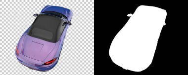 Sport car isolated on background with mask. 3d rendering - illustration