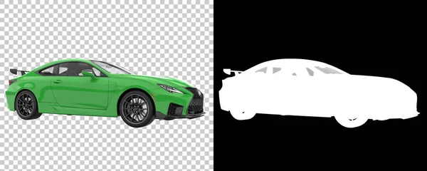 Sport car isolated on background with mask. 3d rendering - illustration
