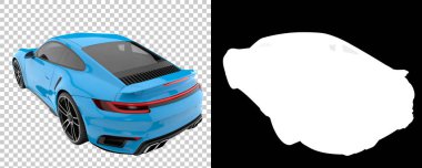 Sport car isolated on background with mask. 3d rendering - illustration