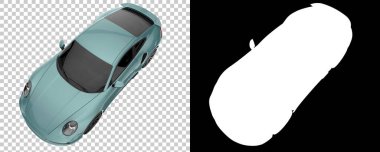 Sport car isolated on background with mask. 3d rendering - illustration