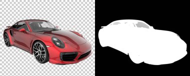 Sport car isolated on background with mask. 3d rendering - illustration