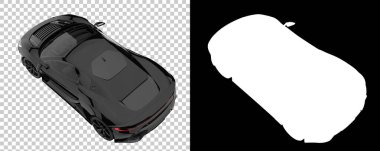 Sport car isolated on background with mask. 3d rendering - illustration