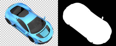 Sport car isolated on background with mask. 3d rendering - illustration