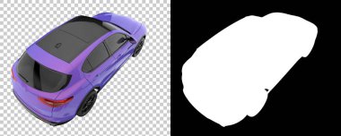 Realistic SUV isolated on background with mask. 3d rendering - illustration
