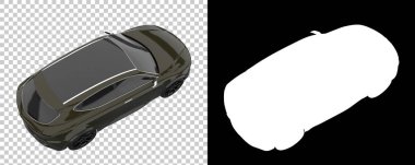 Realistic SUV isolated on background with mask. 3d rendering - illustration