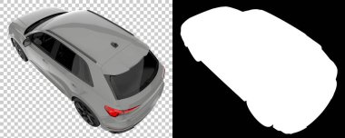 Realistic SUV isolated on background with mask. 3d rendering - illustration