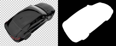 Realistic SUV isolated on background with mask. 3d rendering - illustration