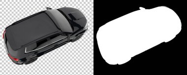 Realistic SUV isolated on background with mask. 3d rendering - illustration