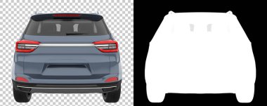 Realistic SUV isolated on background with mask. 3d rendering - illustration