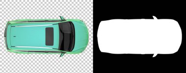 Realistic SUV isolated on background with mask. 3d rendering - illustration