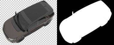 Realistic SUV isolated on background with mask. 3d rendering - illustration