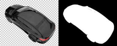 Realistic SUV isolated on background with mask. 3d rendering - illustration