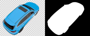 Realistic SUV isolated on background with mask. 3d rendering - illustration
