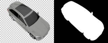 Realistic SUV isolated on background with mask. 3d rendering - illustration