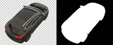 Realistic SUV isolated on background with mask. 3d rendering - illustration