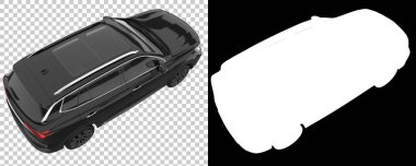 Realistic SUV isolated on background with mask. 3d rendering - illustration